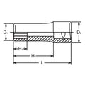 3/8 Sq. Dr. Socket  26mm 12 point Length 65mm