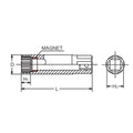 3/8 Sq. Dr. 12 point Magnetic Spark Plug Socket  14mm