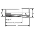 3/8 Sq. Dr. Socket Whitworth 1/2 12 point Length 65mm