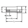 3/8 Sq. Dr. Socket  12mm 12 point Length 40mm