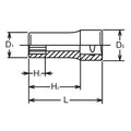 3/8 Sq. Dr. Socket  15mm 12 point Length 40mm