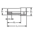 3/8 Sq. Dr. Socket  16mm 12 point Length 40mm