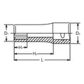 3/8 Sq. Dr. Socket  11mm Surface Length 55mm