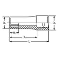 3/8 Sq. Dr. Socket  6mm Surface Length 55mm