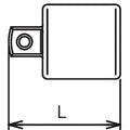 3/8 Sq. Dr. Adaptor  1/4 Square Length 24mm