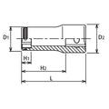 3/8 Sq. Dr. Semi-Deep NUT GRIP® Socket 13mm