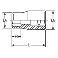 3/8 Sq. Dr. 6-Point SAE Chrome Socket in 1/2