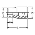 3/8 Sq. Dr. 6-Point SAE Chrome Socket in 13/32