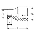 3/8 Sq. Dr. LHS Socket  12S