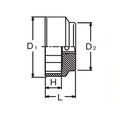 3/8 Sq. Dr. Socket  27mm 6 point Length 24mm