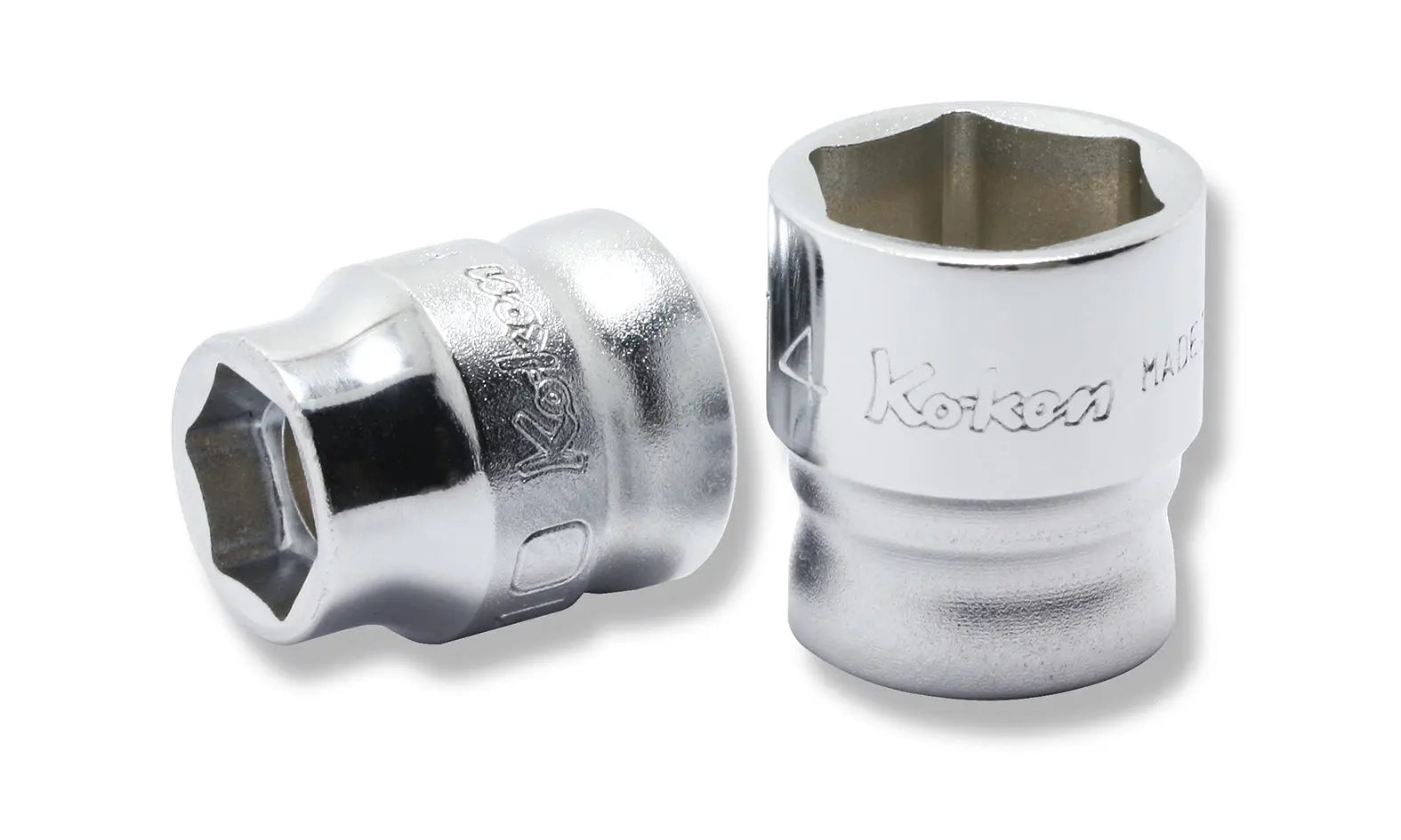 konkon☆ 3/8 Sq. Dr. 6-Point Z-Series Metric Chrome Socket in 15mm - Ko-ken USA