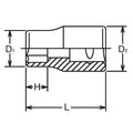 3/8 Sq. Dr. Socket Whitworth 3/8 6 point Length 30mm