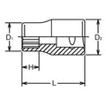 3/8 Sq. Dr. 12 Point SAE Chrome Socket in 1/4