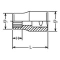 3/8 Sq. Dr. 12 Point SAE Chrome Socket in 13/32