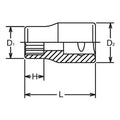 3/8 Sq. Dr. 12 Point SAE Chrome Socket in 15/16