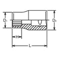 3/8 Sq. Dr. 12 Point SAE Chrome Socket in 25/32