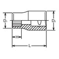 3/8 Sq. Dr. Socket  10mm 12 point Length 26mm