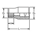 3/8 Sq. Dr. Socket  11mm 12 point Length 26mm