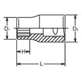 3/8 Sq. Dr. Socket  17mm 12 point Length 29mm