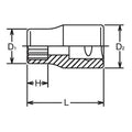 3/8 Sq. Dr. Socket  23mm 12 point Length 33mm