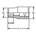 3/8 Sq. Dr. Socket  11mm Surface Length 26mm