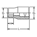 3/8 Sq. Dr. Socket  12mm Surface Length 26mm