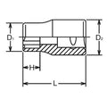 3/8 Sq. Dr. Socket  14mm Surface Length 27mm