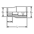 3/8 Sq. Dr. Socket  15mm Surface Length 28mm