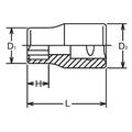 3/8 Sq. Dr. Socket  16mm Surface Length 28mm