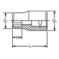 3/8 Sq. Dr. Socket  21mm Surface Length 32mm