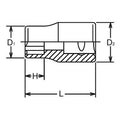 3/8 Sq. Dr. Socket  5.5mm Surface Length 26mm