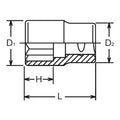 3/8 Sq. Dr. Socket  7mm Double Square Length 26mm