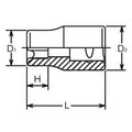 3/8 Sq. Dr. TORX® E14 Socket - Length 26mm