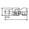 3/8 Sq. Dr. Universal Bit Socket  10mm Hex Length 62mm