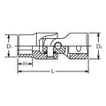 3/8 Sq. Dr. Universal Socket  1/2 6 point Length 51mm