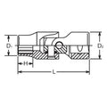 3/8 Sq. Dr. Universal Socket  1/2 12 point Length 51mm