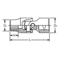 3/8 Sq. Dr. Universal Socket Whitworth 1/2 12 point Length 58.5mm