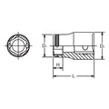 3/8 Sq. Dr. Socket  11mm Nut Grip Length 26mm