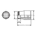 3/8 Sq. Dr. Socket  19mm Nut Grip Length 29mm