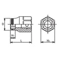 3/8 Sq. Dr. Socket  10mm Nut Grip Length 26mm Outer Hex 17mm