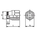 3/8 Sq. Dr. Socket  13mm Nut Grip Length 26mm Outer Hex 17mm