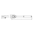 3/8 Sq. Dr. Ratchet Handle  24 teeth  Length 200mm  Metal Handle