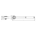 3/8 Sq. Dr. Ratchet Handle  45 teeth  Length 200mm  Plastic Handle