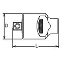 3/8 Sq. Dr. Ratchet Adaptor  45 teeth  Length 55mm