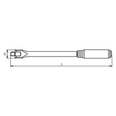 3/8 Sq. Dr. Hinge Handle Length 250mm Z-series - Ko-ken USA