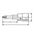 1/2 Sq. Dr. Bit Socket  PZ3  Length 60mm