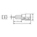 1/2 Sq. Dr. Bit Socket Slotted 1.6x10  Length 60mm