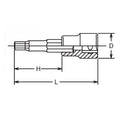 1/2 Sq. Dr. Bit Socket  1/4 Hex Length 60mm