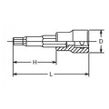 1/2 Sq. Dr. Bit Socket  3/16 Hex Length 60mm