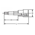 1/2 Sq. Dr. Bit Socket  3/4 Hex Length 60mm